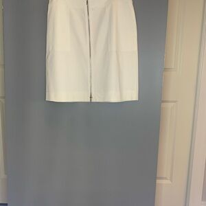 Lafayette 148 New York Cream Pencil Skirt Knee-Length Work